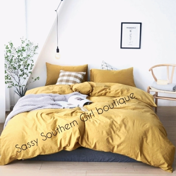 ⭐🆕 Boho vintage banana sunrise yellow duvet cover set - Picture 2 of 13